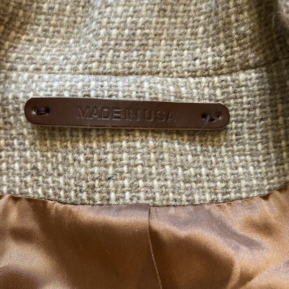 VTG Freddi-Gail M Tan Wmns Union Made ILGWU 100% Wool Trench Overcoat Old Money - Picture 11 of 16